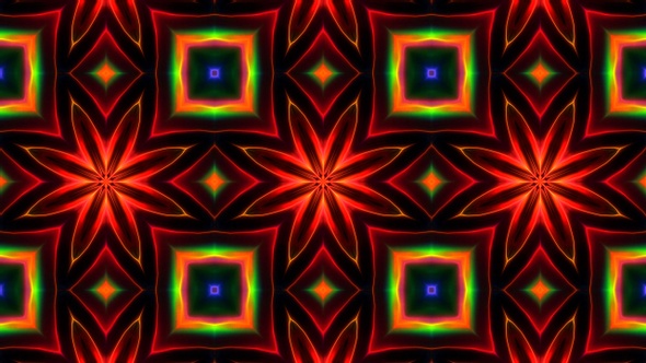 Blinking Colorful Light Kaleidoscope 4K 07