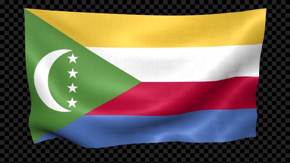 Comoros Flag Waving Looped