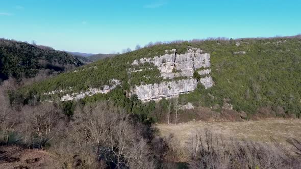 Aerial Big Rock and Forest