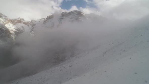 Fog Over The Snowy Mountains