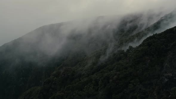 Clouds Moving Above Forest Mountains in Fanal
