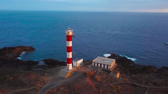 View From the Height of the Lighthouse Faro De Rasca on Tenerife at Sunset Canary Islands Spain