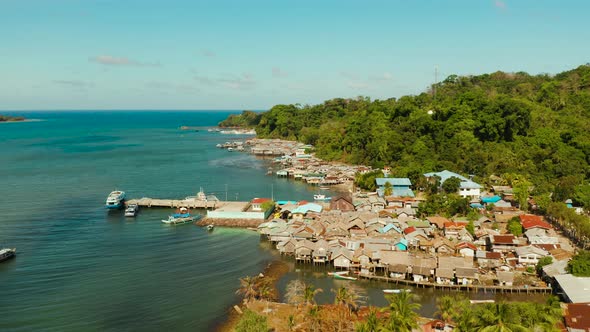 City and Port on Balabac Island, Palawan, Philippines