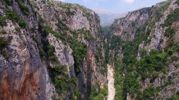 Cliffsides with trees on them in Albania