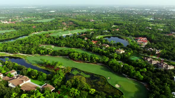 Drone Flyover Golf Course Jupiter Florida Usa