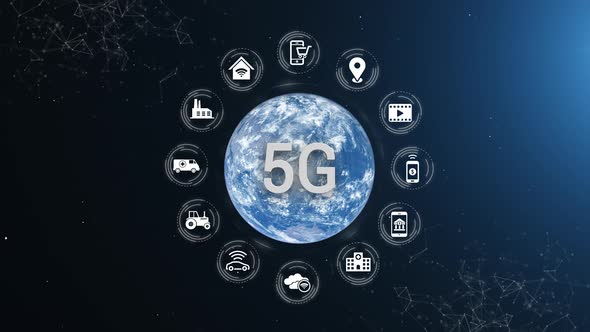 Earth 5 G Network Iot Internet Of Things Future Benefits Full Orb Light White Icons