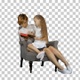 Mother and daughter sitting and reading, Alpha Channel - VideoHive Item for Sale