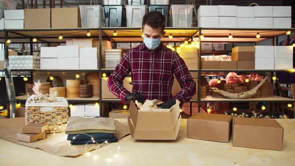 Postman or Delivery Man Carry Small Box Deliver