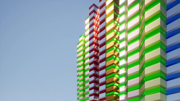 Colored Facade Building in Modern Style