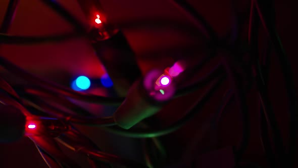 Cinematic, Rotating Shot of ornamental Christmas lights - CHRISTMAS 014