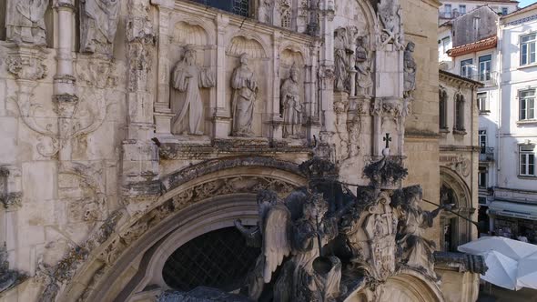 Santa Cruz Curch Facade. Coimbra, Portugal