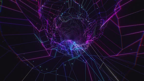 Neon Glowing Rhytmic 80's Tunnel alt