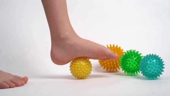 Prevention of Children's Flat Feet and Valgus of the Foot Exercises with Massage Balls