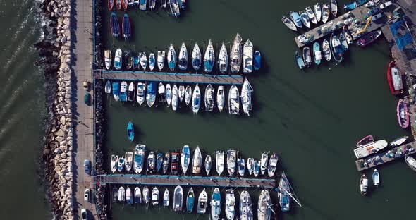 Port With Boats In Akko, Israel