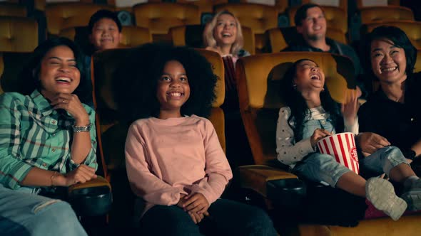 People Audience Watching Movie in Cinema Theater