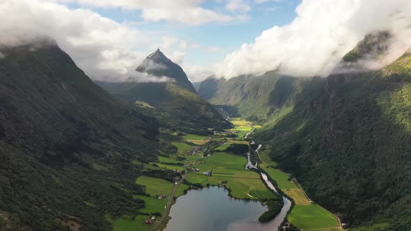 Aerial Footage Beautiful Nature Norway.