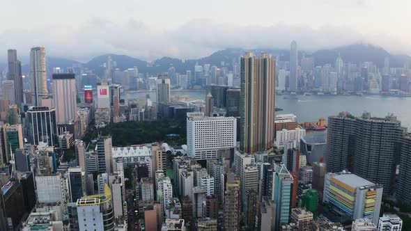 Aerial view of Hong Kong city