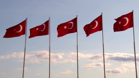 Red And White National Turkish Flag 