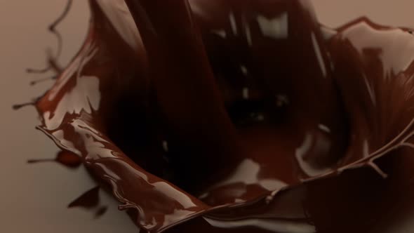 Super Slow Motion Shot of Pouring Melted Chocolate at 1000 Fps