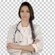 Attractive young female doctor in white, Alpha Channel - VideoHive Item for Sale