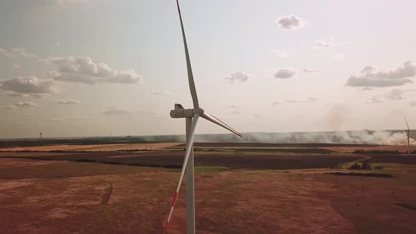 Wind Farms Operate Against the Sky