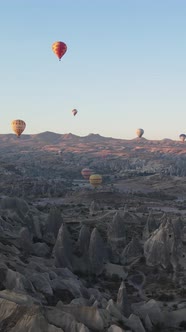 Balloons in Cappadocia Vertical Video Slow Motion