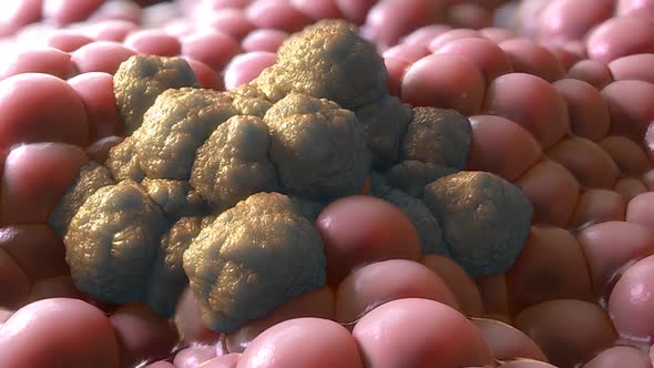 The Proliferation Of Cancer Cells. Animated Illustration