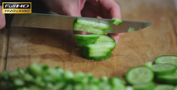 Chopping A Cucumber