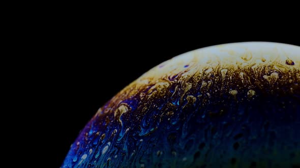 Macro Soap Bubble Made with Dish Soap. Abstract Color