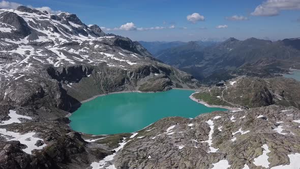 Aerial View of Weissee Glacier Lake, Austria