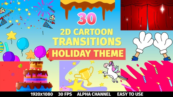 2D Cartoon Transitions Holiday Theme