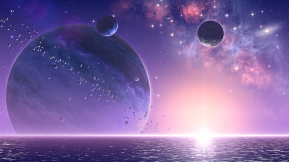 Purple Alien World Background