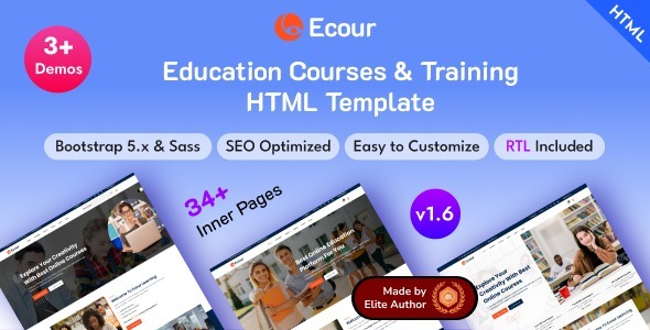 Ecour - Education Courses & Training Bootstrap 5 HTML Template