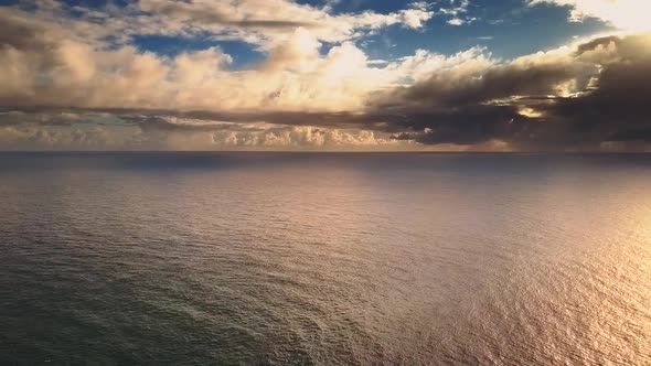 Seascape with dramatic clouds