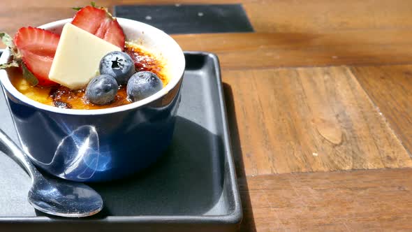 Sweet dessert cream brulee