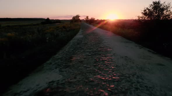 Rural Road on a Beautiful Countryside Landscape