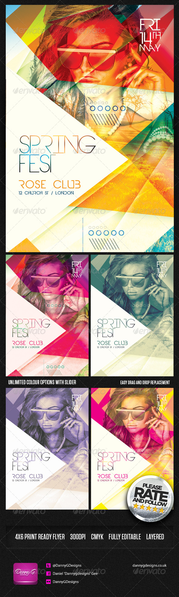 Spring Fest Flyer Template PSD