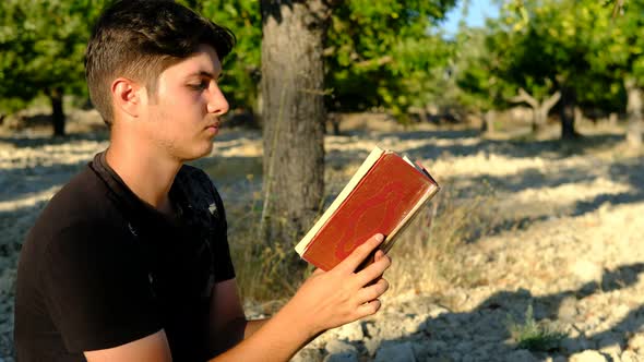 Muslim Man Reading Holy Books