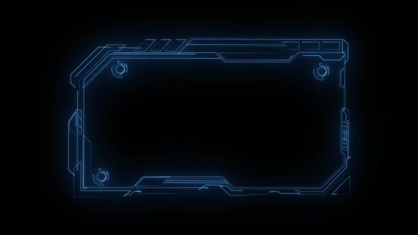 Hud Frame Digital Technology Plexus Lines, Alpha Channel