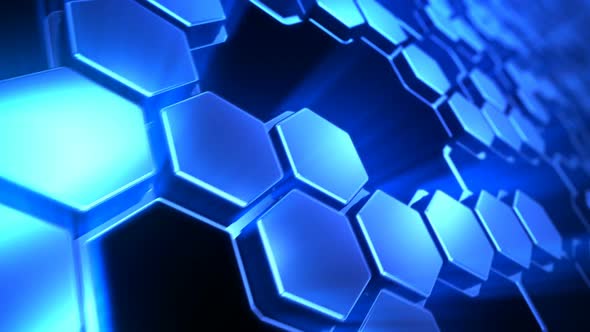 Infinite net of connected together navy blue hexagons. Inspiring background. HD