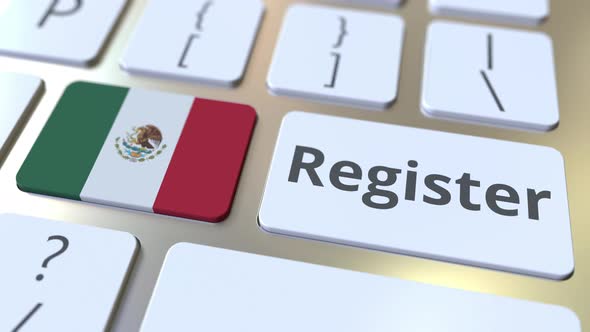 Register Text and Flag of Mexico on the Keyboard