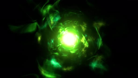 Abstract Green Toxic Energy Ball Effect 4K 01