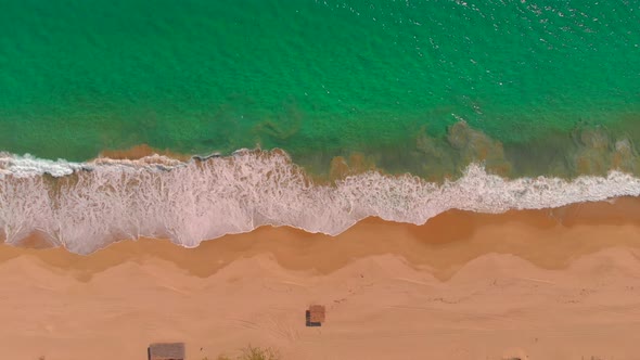 4k Drone footage higher above beach in Acapulco Mexico