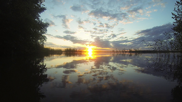 Sunset Over Lake