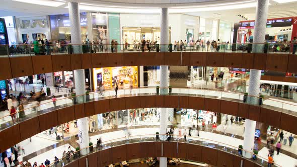 The Dubai Mall One of the Biggest Shopping Mall in the World Time-lapse