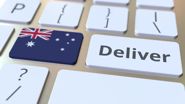 Deliver Text and Flag of Australia on the Computer Keyboard