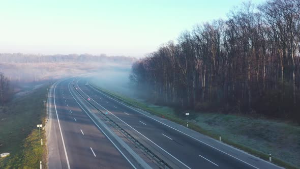 View From the Height of the Road on Which Cars are Moving