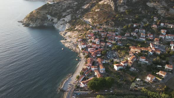 Aerial view of Pomonte, Elba Island, Tuscany, Italy.