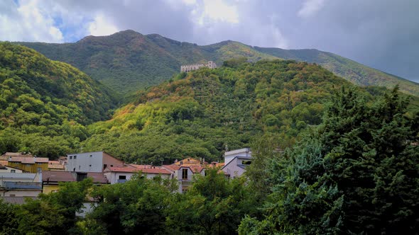 Montello, an Italian town in mountain, quiet neighborhood surrounded by trees