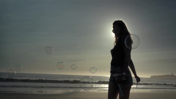 Girl Making Bubbles